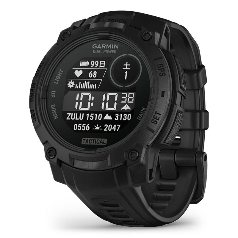 GARMIN Instinct 3 Dual Power Tactical 45mm Black ガーミン インスティンクト 3 デュアルパワー タクティカル 45mm ブラック 010-02934-80