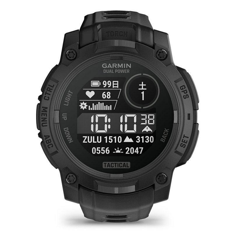 GARMIN Instinct 3 Dual Power Tactical 45mm Black ガーミン インスティンクト 3 デュアルパワー タクティカル 45mm ブラック 010-02934-80