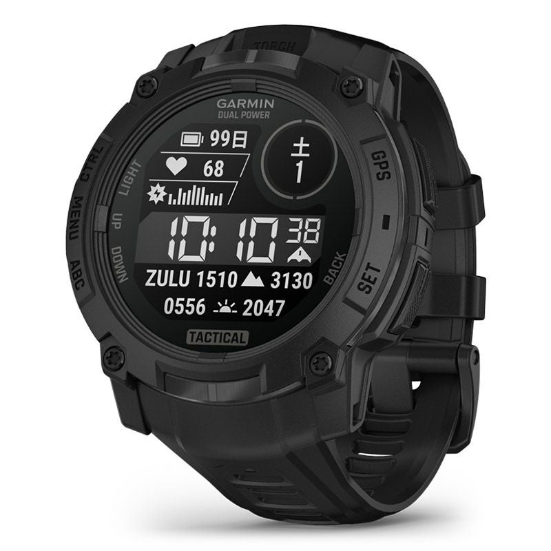 GARMIN Instinct 3 Dual Power Tactical 50mm Black ガーミン インスティンクト 3 デュアルパワー タクティカル 50mm ブラック 010-02935-80