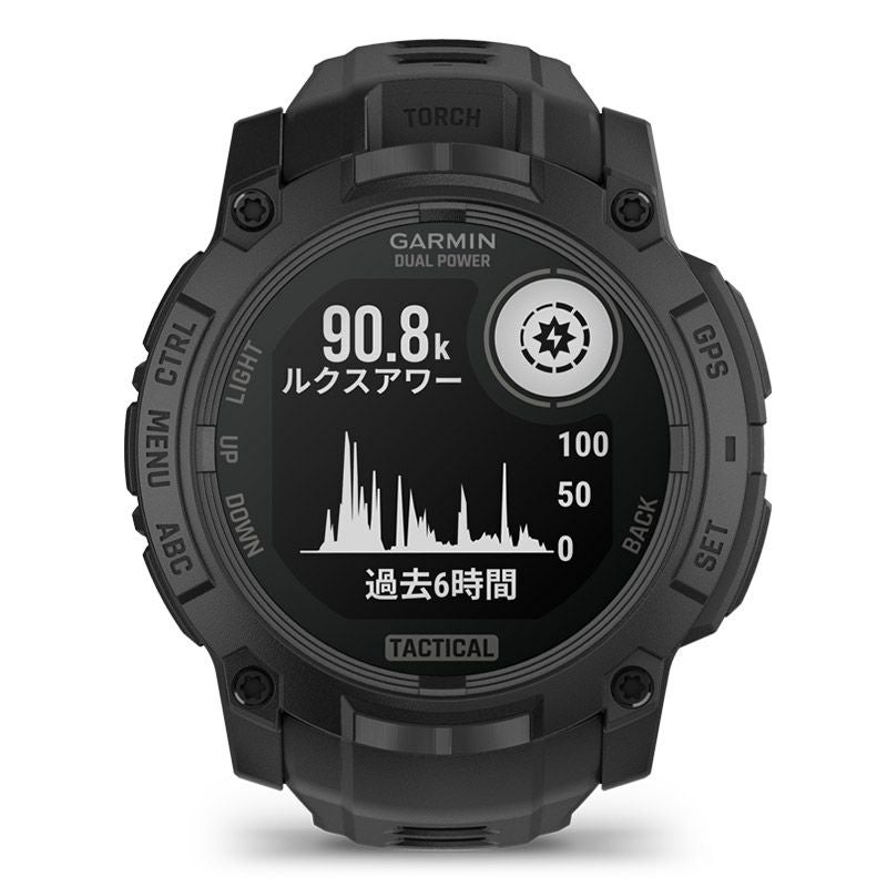 GARMIN Instinct 3 Dual Power Tactical 50mm Black ガーミン インスティンクト 3 デュアルパワー タクティカル 50mm ブラック 010-02935-80