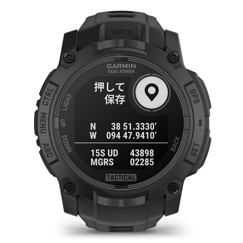 GARMIN Instinct 3 Dual Power Tactical 50mm Black ガーミン インスティンクト 3 デュアルパワー タクティカル 50mm ブラック 010-02935-80