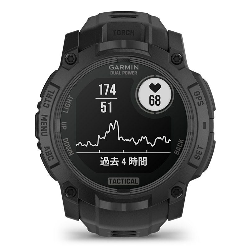 GARMIN Instinct 3 Dual Power Tactical 50mm Black ガーミン インスティンクト 3 デュアルパワー タクティカル 50mm ブラック 010-02935-80