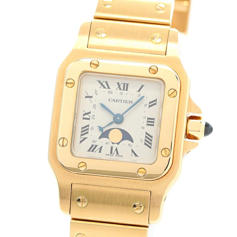 【中古】CARTIER SANTOS GALBEE SMALL MODEL MOONPHASE カルティエ サントス ガルベ SM ムーンフェイズ W20006C5