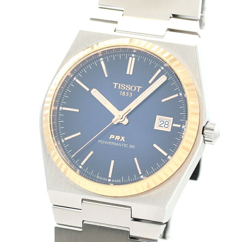 【中古】TISSOT PRX POWERMATIC 80 STEEL & 18K GOLD BEZEL ティソ PRX パワーマティック80 スティール&18Kゴールドベゼル 40MM T931.407.41.041.00 (T931407 A)