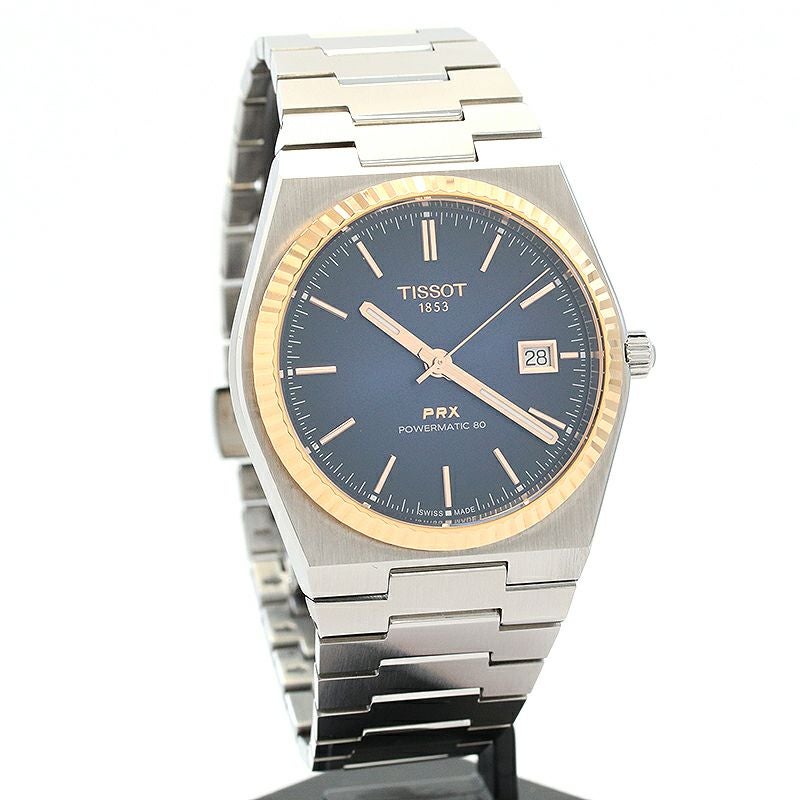 【中古】TISSOT PRX POWERMATIC 80 STEEL & 18K GOLD BEZEL ティソ PRX パワーマティック80 スティール&18Kゴールドベゼル 40MM T931.407.41.041.00 (T931407 A)