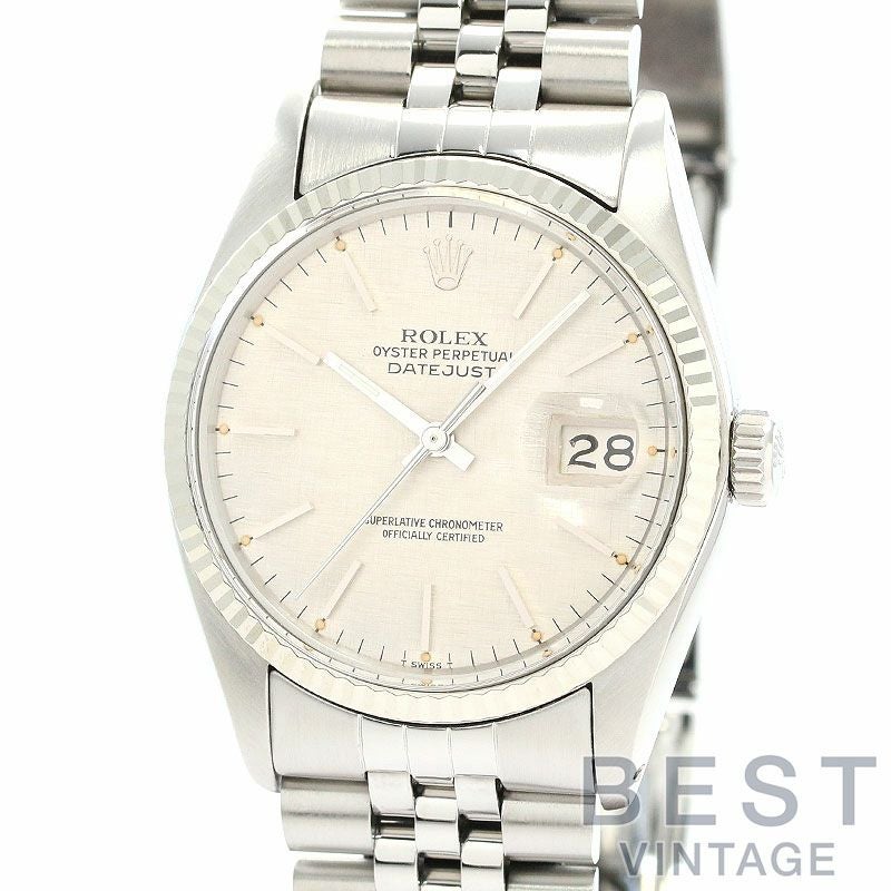 【中古】ROLEX OYSTER PERPETUAL DATEJUST 36 SILVER LINEN DIAL ロレックス オイスターパーペチュアル デイトジャスト 36 シルバーリネンダイヤル 16014