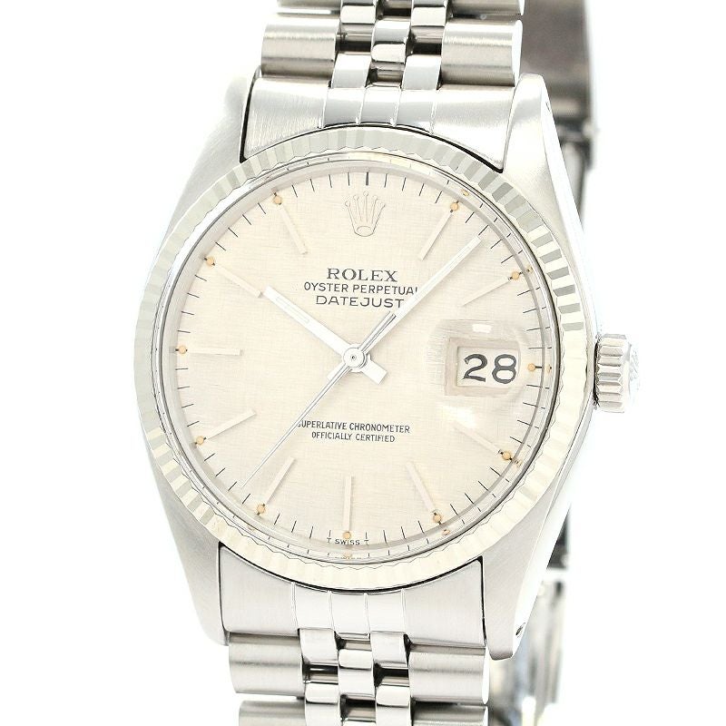 【中古】ROLEX OYSTER PERPETUAL DATEJUST 36 SILVER LINEN DIAL ロレックス オイスターパーペチュアル デイトジャスト 36 シルバーリネンダイヤル 16014