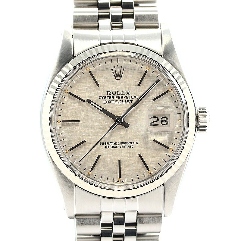 【中古】ROLEX OYSTER PERPETUAL DATEJUST 36 SILVER LINEN DIAL ロレックス オイスターパーペチュアル デイトジャスト 36 シルバーリネンダイヤル 16014
