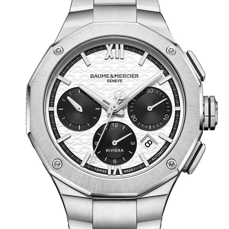 BAUME&MERCIER Riviera Chronograph White & Black ボーム&メルシエ リビエラ クロノグラフ ホワイト&ブラック M0A10827