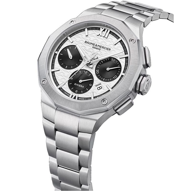BAUME&MERCIER Riviera Chronograph White & Black ボーム&メルシエ リビエラ クロノグラフ ホワイト&ブラック M0A10827