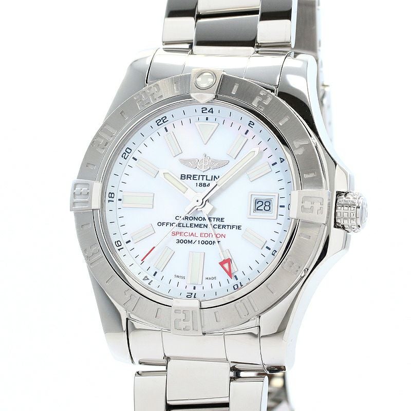 【中古】BREITLING AVENGER II GMT MOTHER OF PEARL JAPAN EDITION ブライトリング アベンジャーII GMT マザーオブパール ジャパンエディション A3239011/A809/170A (A329A-PPSS)