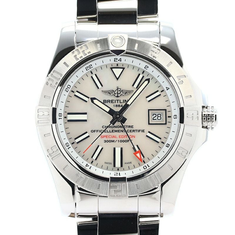 【中古】BREITLING AVENGER II GMT MOTHER OF PEARL JAPAN EDITION ブライトリング アベンジャーII GMT マザーオブパール ジャパンエディション A3239011/A809/170A (A329A-PPSS)