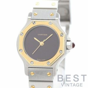 【中古】CARTIER SANTOS RONDE / SANTOS OCTAGON SMALL MODEL BORDEAUX DIAL カルティエ サントス ロンド SM / サントス オクタゴン SM ボルドーダイヤル 46178381