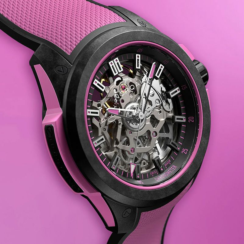 NORQAIN WILD ONE SKELETON 39MM HYPER PINK ノルケイン ワイルドワン スケルトン 39mm ハイパーピンク N3001.07Q04.B03.R01