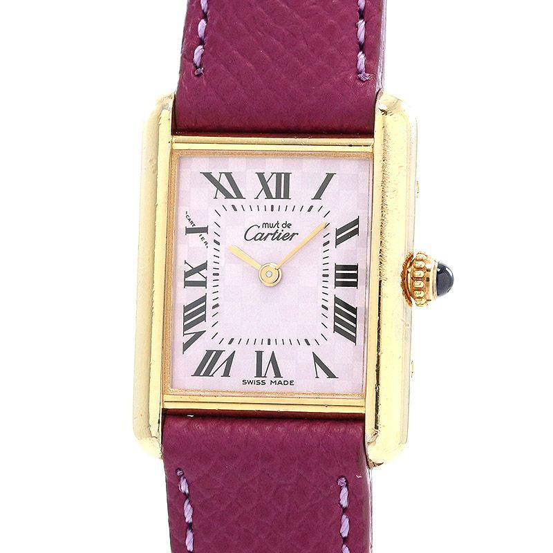 【中古】CARTIER MUST TANK SMALL MODEL VERMEIL 2003 X'MAS LIMITED カルティエ マストタンク SM ヴェルメイユ 2003 クリスマス限定 W1017554