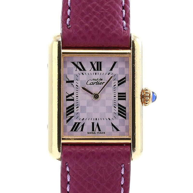 【中古】CARTIER MUST TANK SMALL MODEL VERMEIL 2003 X'MAS LIMITED カルティエ マストタンク SM ヴェルメイユ 2003 クリスマス限定 W1017554