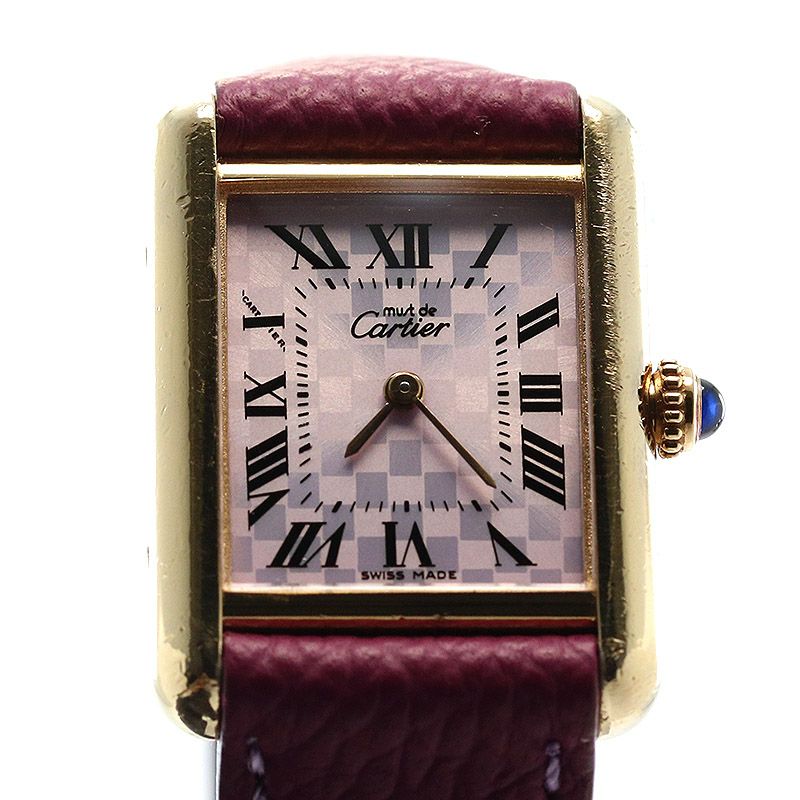 【中古】CARTIER MUST TANK SMALL MODEL VERMEIL 2003 X'MAS LIMITED カルティエ マストタンク SM ヴェルメイユ 2003 クリスマス限定 W1017554