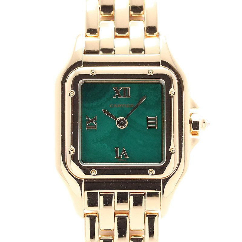 【中古】CARTIER PANTHERE SMALL MODEL MALACHITE カルティエ パンテールSM マラカイト W25036B9