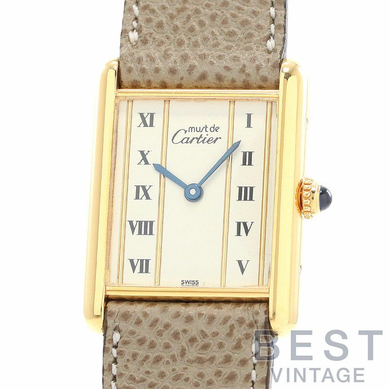 【中古】CARTIER MUST TANK LARGE MODEL VERMEIL カルティエ マストタンクLM ヴェルメイユ 590005