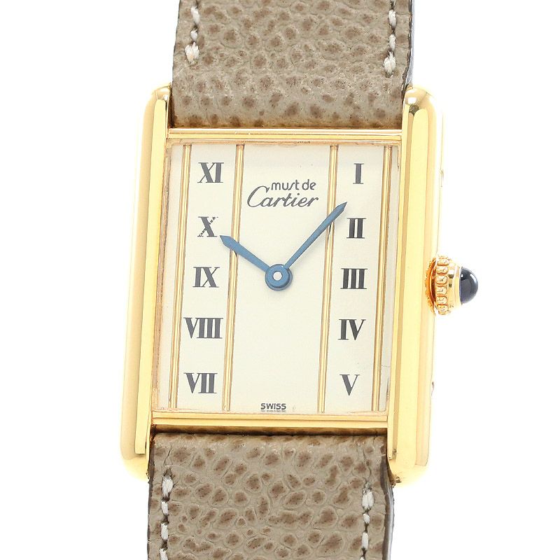 【中古】CARTIER MUST TANK LARGE MODEL VERMEIL カルティエ マストタンクLM ヴェルメイユ 590005