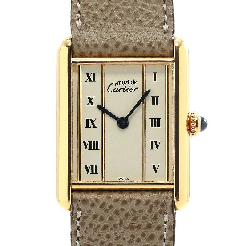 【中古】CARTIER MUST TANK LARGE MODEL VERMEIL カルティエ マストタンクLM ヴェルメイユ 590005
