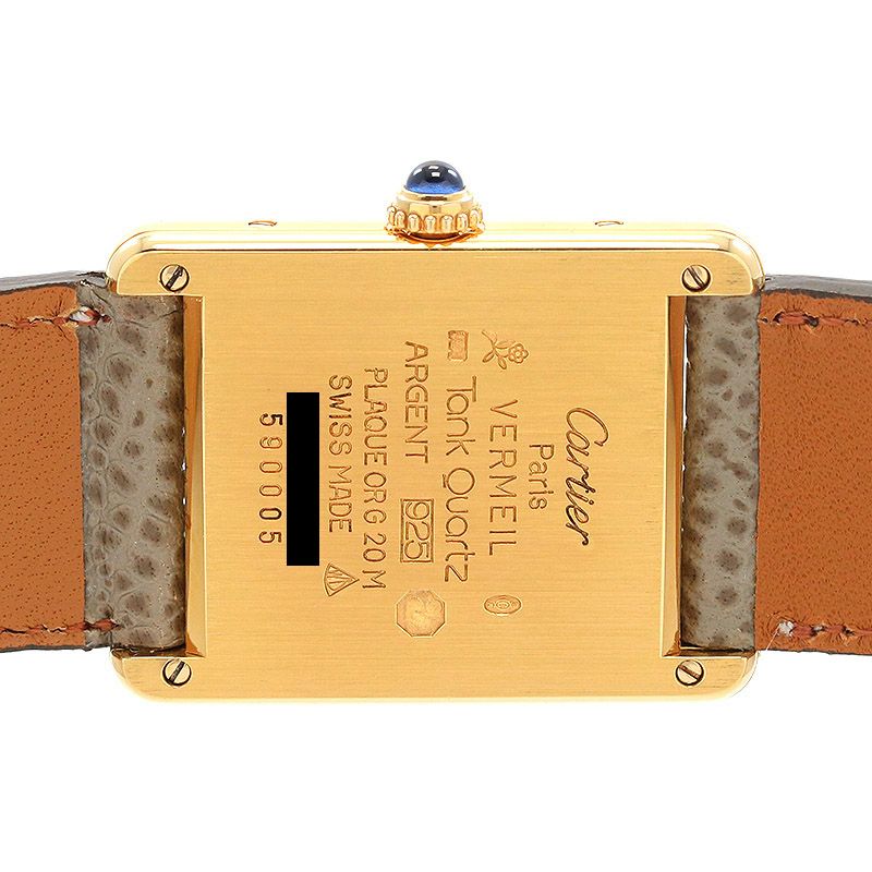 【中古】CARTIER MUST TANK LARGE MODEL VERMEIL カルティエ マストタンクLM ヴェルメイユ 590005