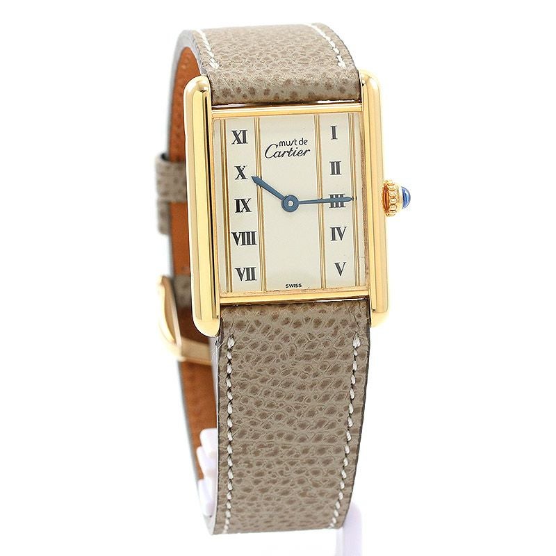 【中古】CARTIER MUST TANK LARGE MODEL VERMEIL カルティエ マストタンクLM ヴェルメイユ 590005