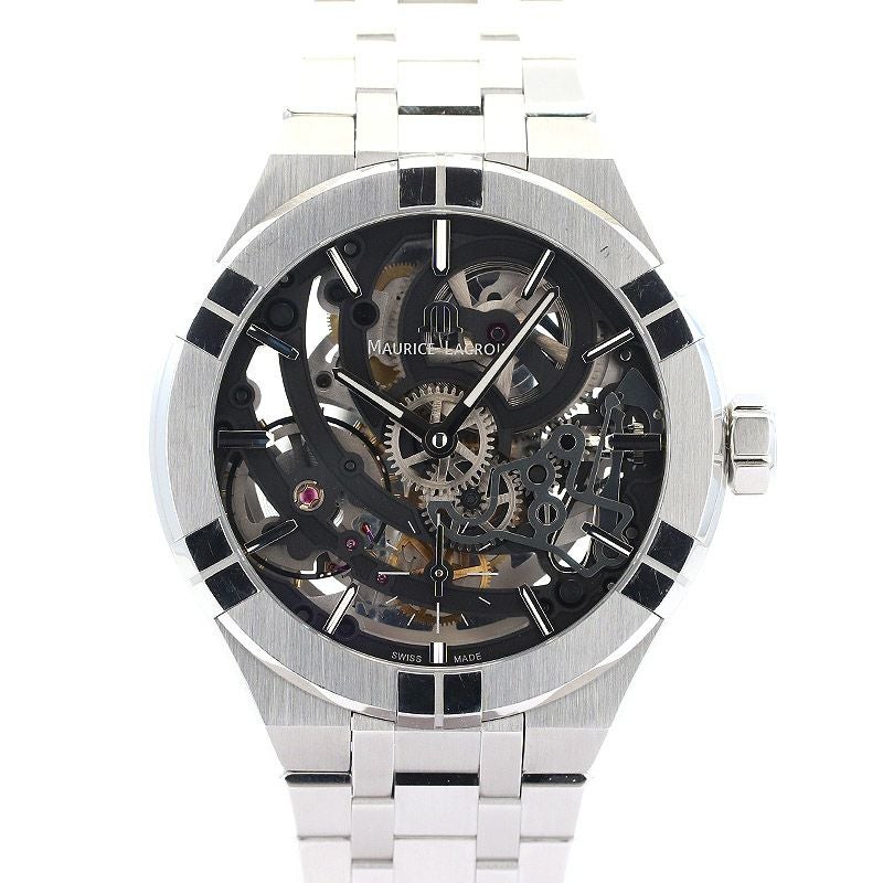 【中古】MAURICE LACROIX AIKON AUTOMATIC SKELETON モーリス・ラクロア アイコン オートマティック スケルトン AI6028-SS002-030-1