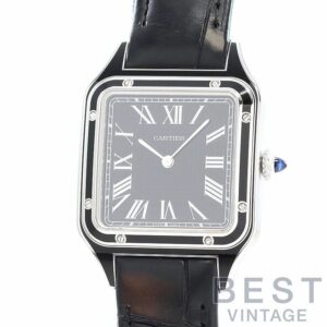 【中古】CARTIER SANTOS-DUMONT LARGE MODEL BLACK LACQUER カルティエ サントス-デュモン LM ブラックラッカー WSSA0046 (4298)