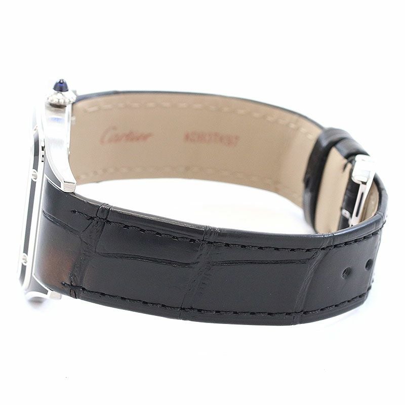 【中古】CARTIER SANTOS-DUMONT LARGE MODEL BLACK LACQUER カルティエ サントス-デュモン LM ブラックラッカー WSSA0046 (4298)
