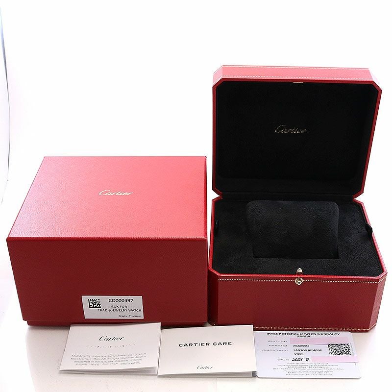 【中古】CARTIER SANTOS-DUMONT LARGE MODEL BLACK LACQUER カルティエ サントス-デュモン LM ブラックラッカー WSSA0046 (4298)
