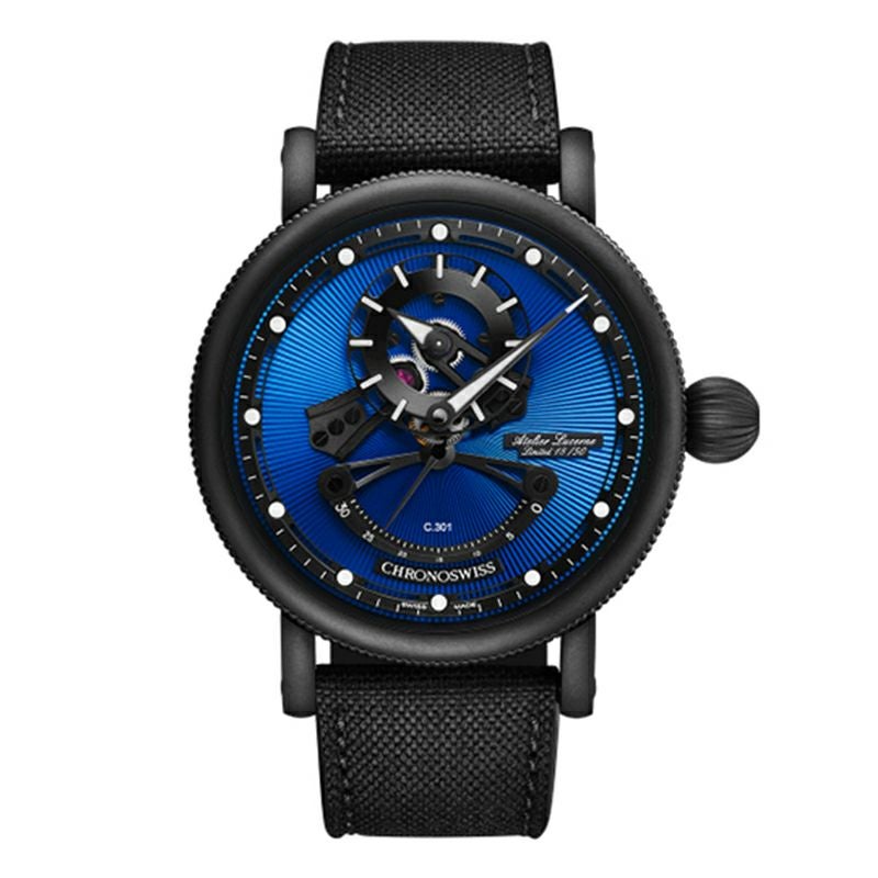 CHRONOSWISS OPEN GEAR RESEC BLUE ON BLACK クロノスイス オープンギア レ・セック ブルー・オン・ブラック CH-6925M-EBBK