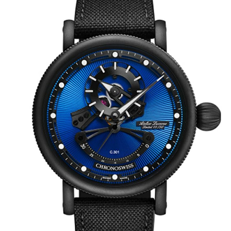 CHRONOSWISS OPEN GEAR RESEC BLUE ON BLACK クロノスイス オープンギア レ・セック ブルー・オン・ブラック CH-6925M-EBBK