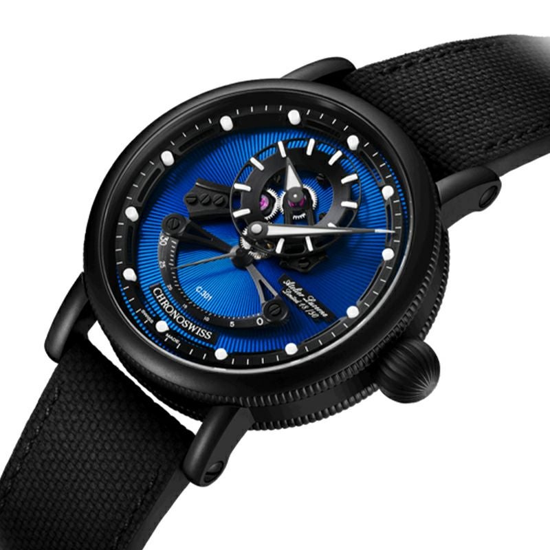 CHRONOSWISS OPEN GEAR RESEC BLUE ON BLACK クロノスイス オープンギア レ・セック ブルー・オン・ブラック CH-6925M-EBBK