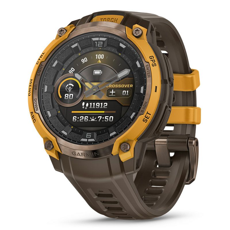 GARMIN Instinct Crossover AMOLED Sunburst / Cocoa ガーミン インスティンクト クロスオーバー アモレッド サンバースト / ココア 010-03398-31