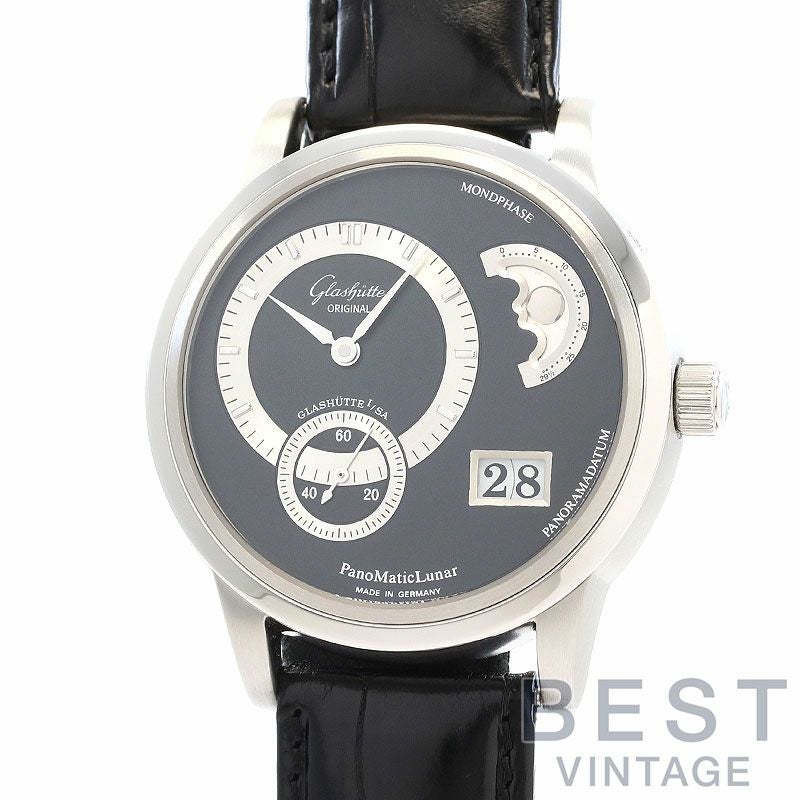 【中古】GLASHUTTE ORIGINAL PANO MATIC LUNAR PLATINUM 950 グラスヒュッテ・オリジナル パノマティック ルナ プラチナ950 90-02-03-03-04
