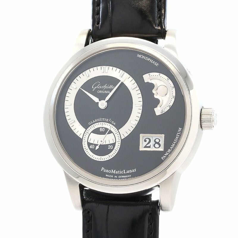 【中古】GLASHUTTE ORIGINAL PANO MATIC LUNAR PLATINUM 950 グラスヒュッテ・オリジナル パノマティック ルナ プラチナ950 90-02-03-03-04