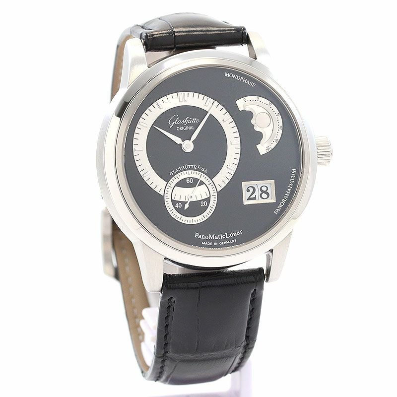 【中古】GLASHUTTE ORIGINAL PANO MATIC LUNAR PLATINUM 950 グラスヒュッテ・オリジナル パノマティック ルナ プラチナ950 90-02-03-03-04