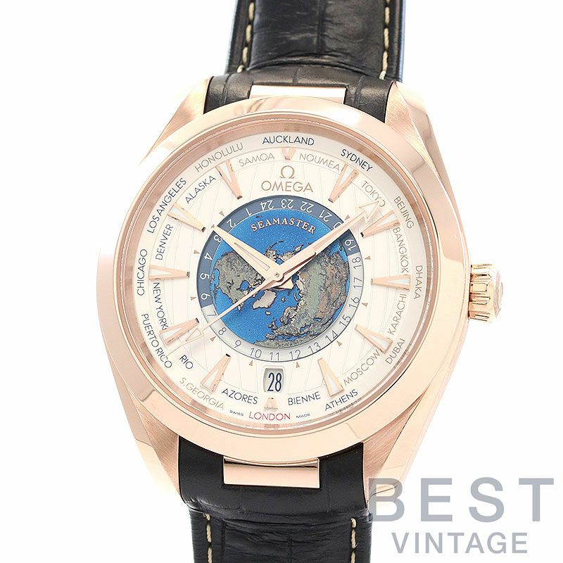 【中古】OMEGA SEAMASTER AQUA TERRA 150M MASTER CO-AXIAL GMT WORLDTIMER 43MM オメガ シーマスター アクアテラ 150M マスター コーアクシャル GMT ワールドタイマー 43MM 220.53.43.22.02.001