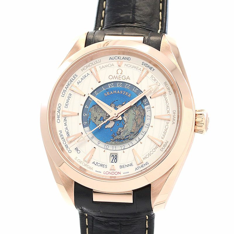 【中古】OMEGA SEAMASTER AQUA TERRA 150M MASTER CO-AXIAL GMT WORLDTIMER 43MM オメガ シーマスター アクアテラ 150M マスター コーアクシャル GMT ワールドタイマー 43MM 220.53.43.22.02.001