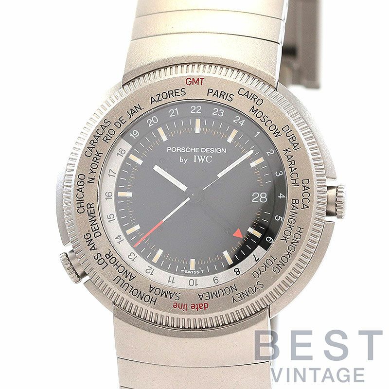 【中古】PORSCHE DESIGN BY IWC TRAVELERS WATCH WORLD TIME ポルシェ・デザイン by アイ・ダブリュー・シー トラベラーズ・ウォッチ・ワールドタイム IW382201 (3822-001)