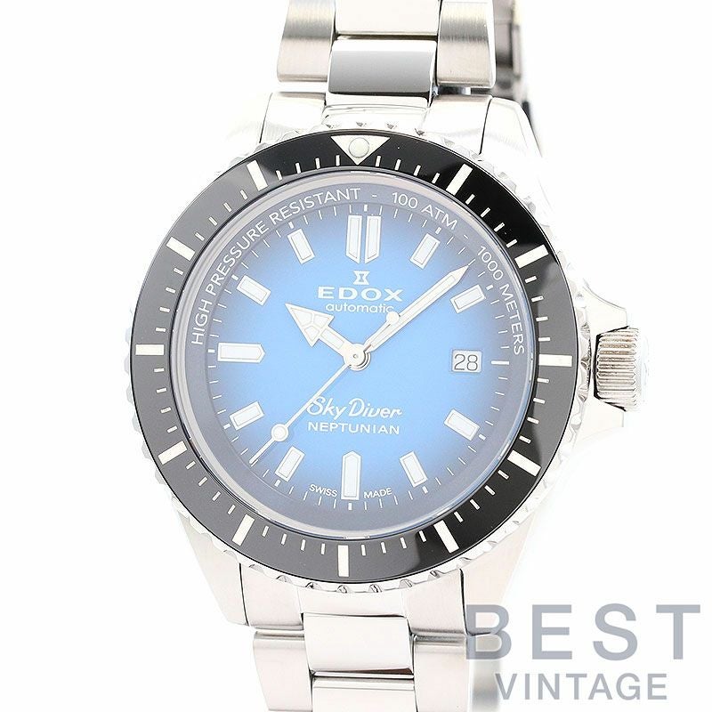 【中古】EDOX SKYDIVER NEPTUNIAN AUTOMATIC エドックス スカイダイバー ネプチュニアン オートマティック 80120-3NM-BUIDN