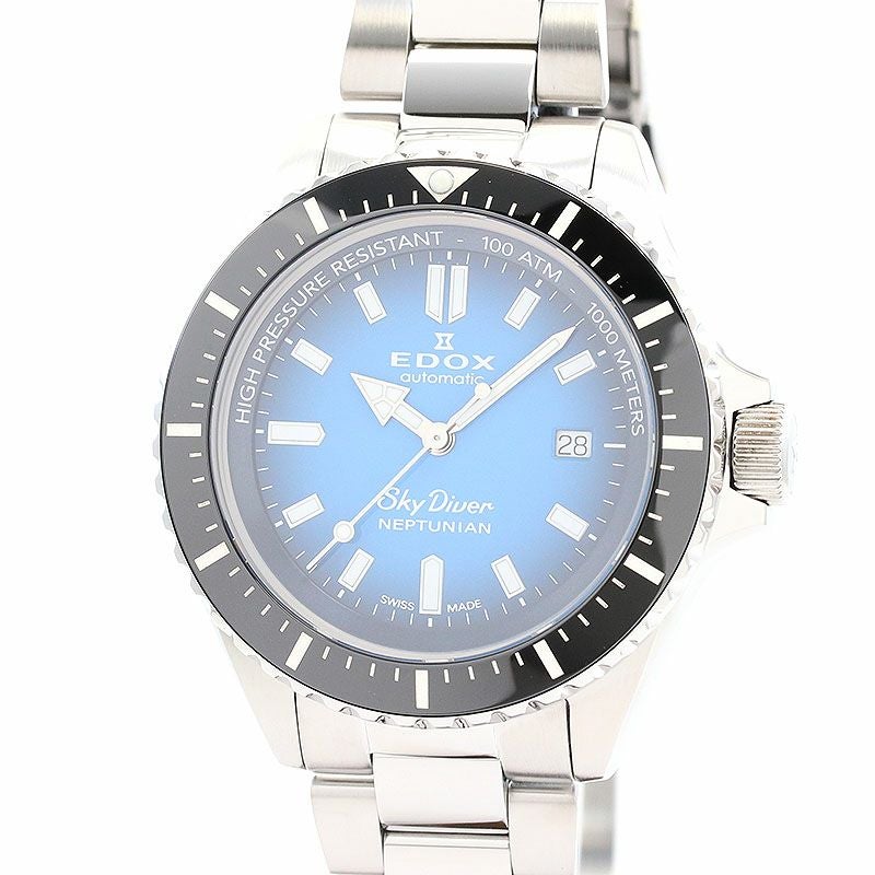 【中古】EDOX SKYDIVER NEPTUNIAN AUTOMATIC エドックス スカイダイバー ネプチュニアン オートマティック 80120-3NM-BUIDN