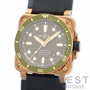 【中古】BELL & ROSS BR 03-92 DIVER GREEN BRONZE ベル&ロス BR03-92 ダイバー グリーン ブロンズ BR0392-D-G-BR/SCA