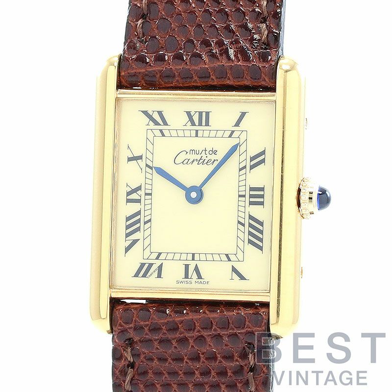 【中古】CARTIER MUST TANK LARGE MODEL VERMEIL カルティエ マストタンク LM ヴェルメイユ 83918223 (6 81006)