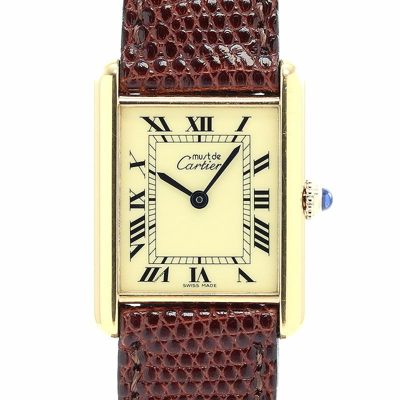 【中古】CARTIER MUST TANK LARGE MODEL VERMEIL カルティエ マストタンク LM ヴェルメイユ 83918223 (6 81006)