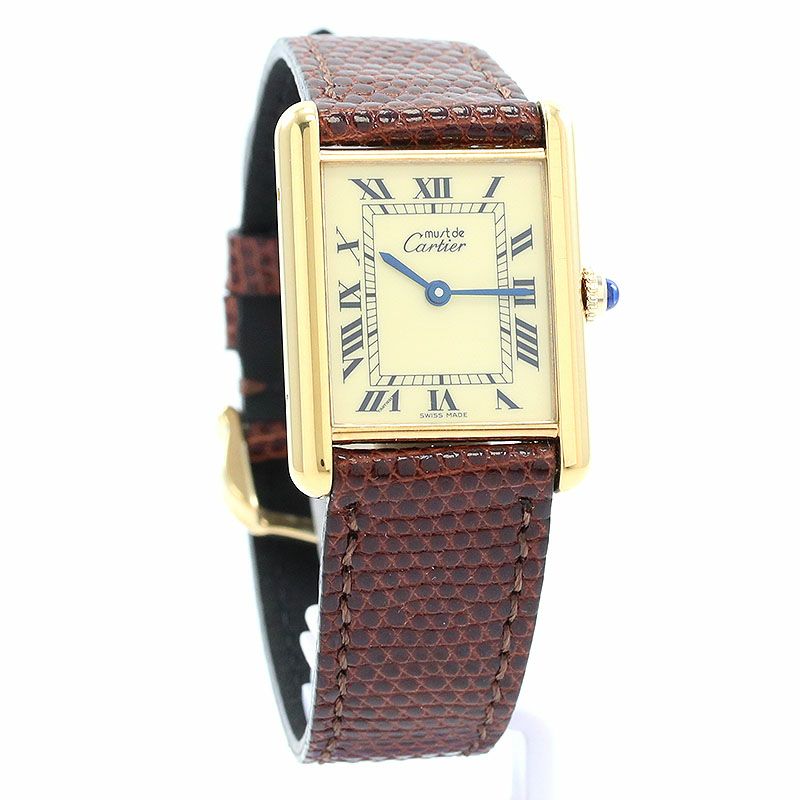 【中古】CARTIER MUST TANK LARGE MODEL VERMEIL カルティエ マストタンク LM ヴェルメイユ 83918223 (6 81006)