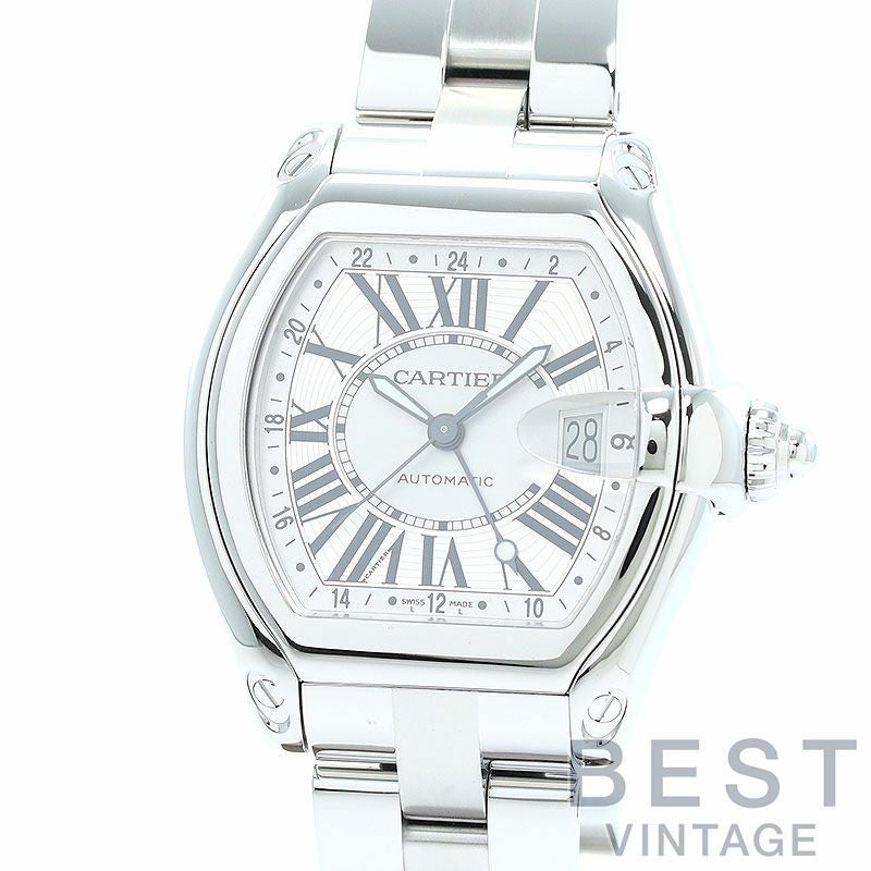 【中古】CARTIER ROADSTER DE CARTIER EXTRA-LARGE MODEL GMT カルティエ ロードスター ドゥ カルティエ XL GMT W62032X6