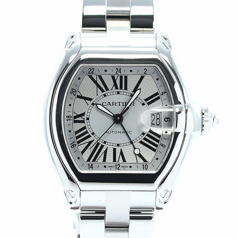 【中古】CARTIER ROADSTER DE CARTIER EXTRA-LARGE MODEL GMT カルティエ ロードスター ドゥ カルティエ XL GMT W62032X6