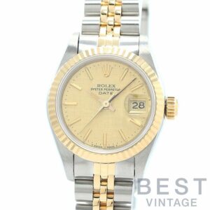 【中古】ROLEX OYSTER PERPETUAL DATE LADY 26 LINEN DIAL ロレックス オイスターパーペチュアル デイト レディ 26 リネンダイヤル 69173
